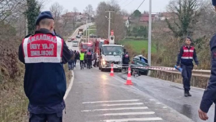 Elektrik bakım onarım kamyonuyla otomobil çarpıştı: 1 ölü