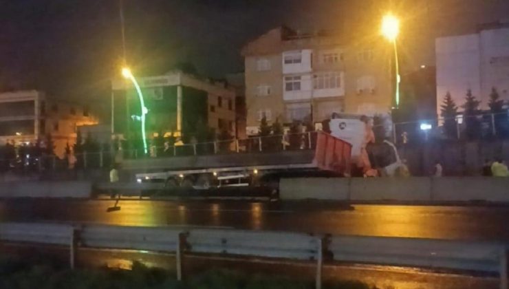 Kocaeli’de kağıt gibi ezilen tırdan sağ çıktılar