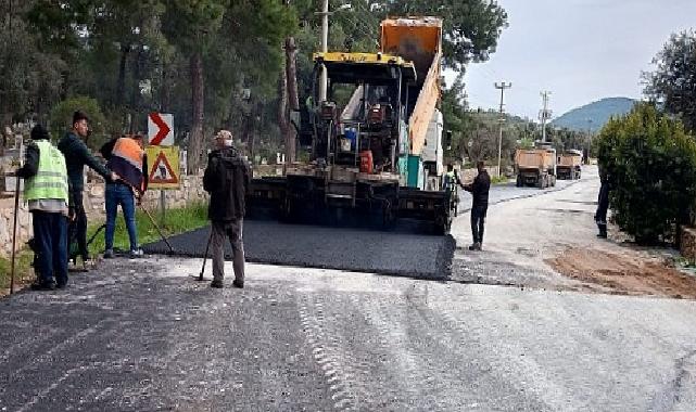 Bodrum Çiftlik Mahallesinde Sıcak Asfalt Çalışması